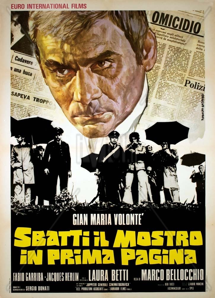Italian poster of the movie Slap the Monster on Page One