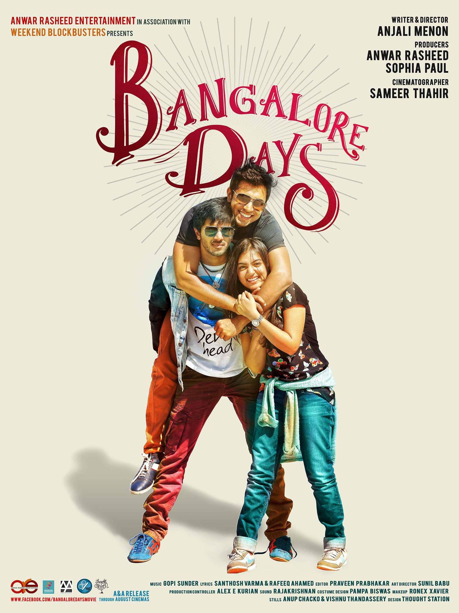 Malayalam poster of the movie Bangalore Days