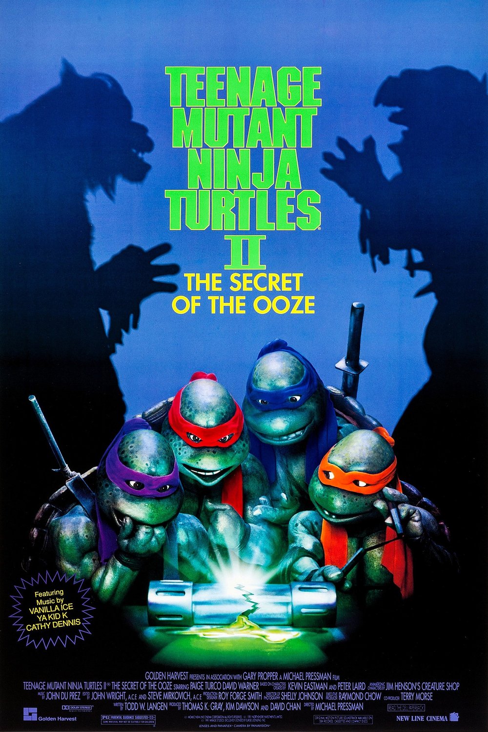L'affiche du film Teenage Mutant Ninja Turtles II: The Secret of the Ooze