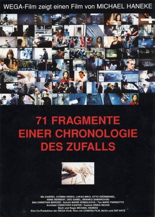 L'affiche originale du film 71 Fragmente einer Chronologie des Zufal en allemand