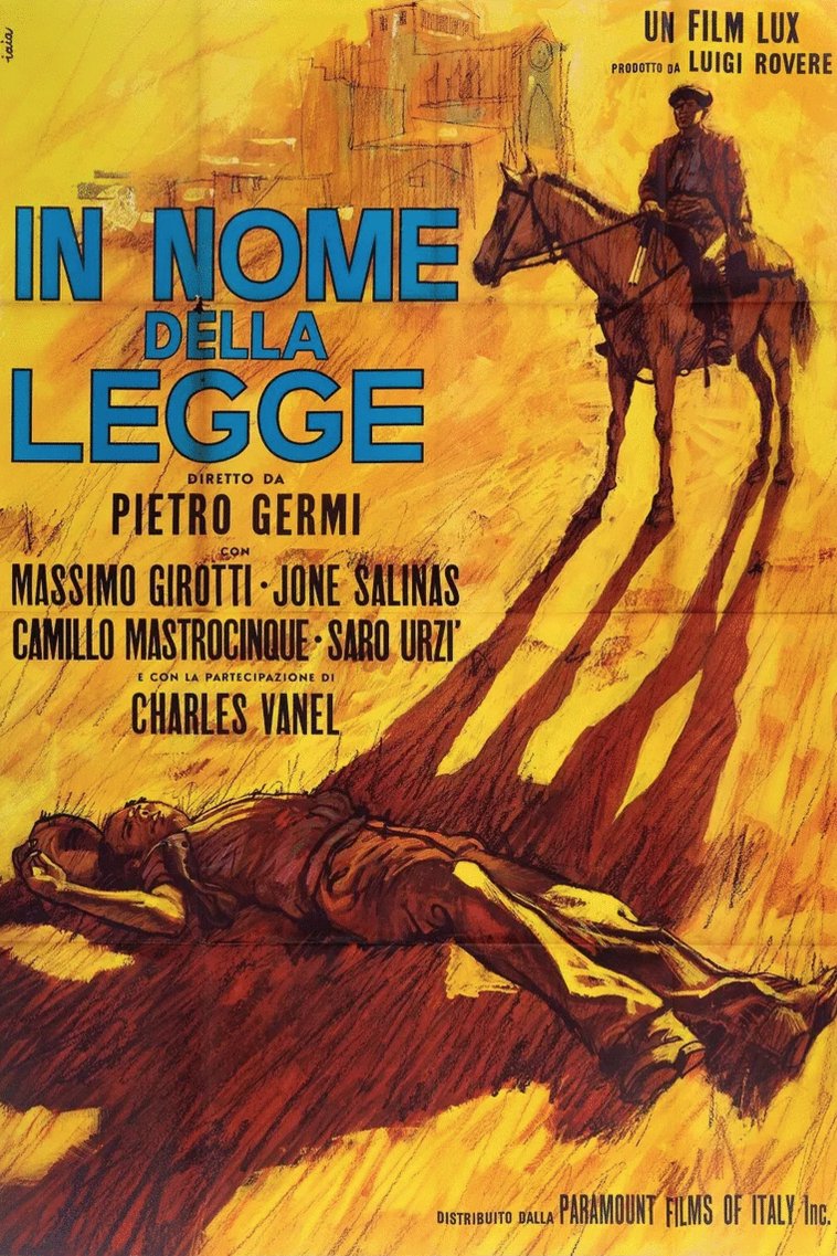 L'affiche originale du film Au nom de la loi en italien