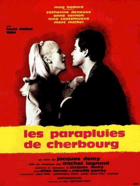 L'affiche du film Les parapluies de Cherbourg
