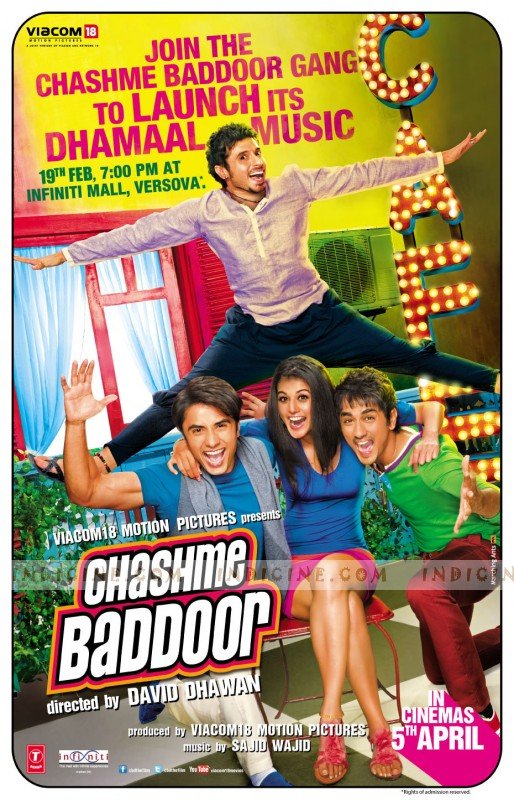 Hindi poster of the movie Chashme Baddoor