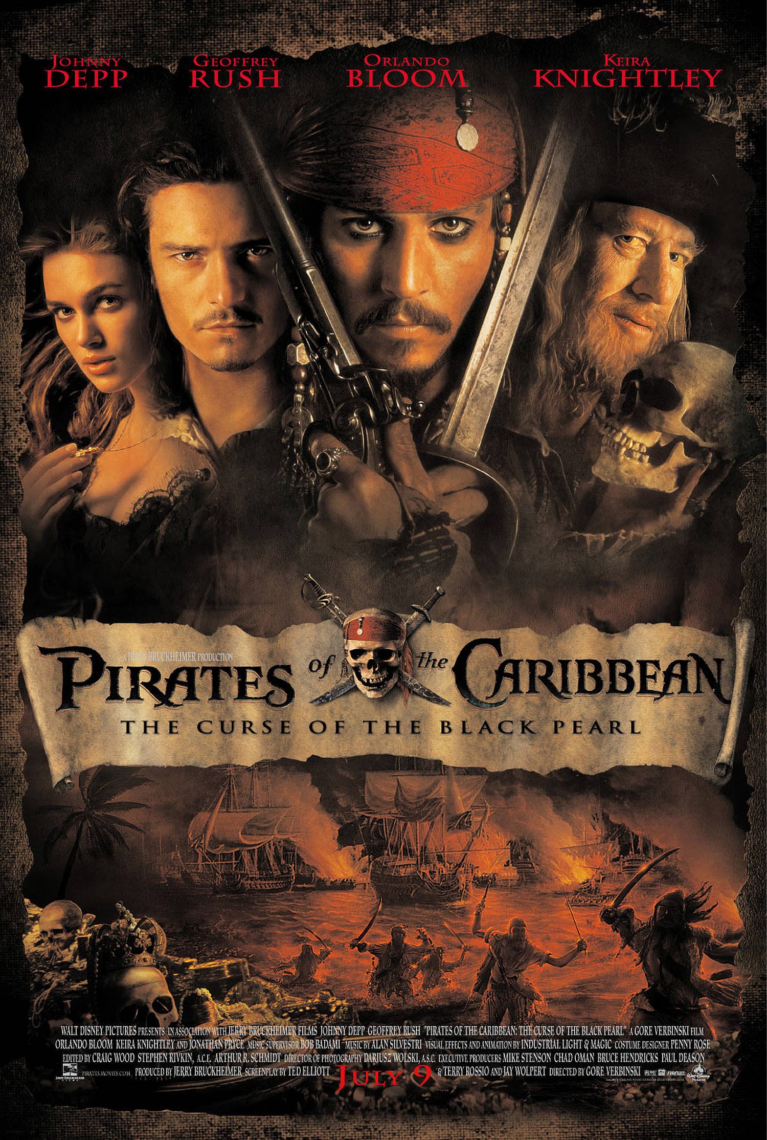 L'affiche du film Pirates of the Caribbean: The Curse of the Black Pearl