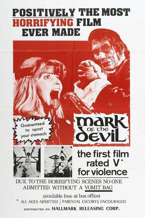 L'affiche originale du film Mark of the Devil en allemand