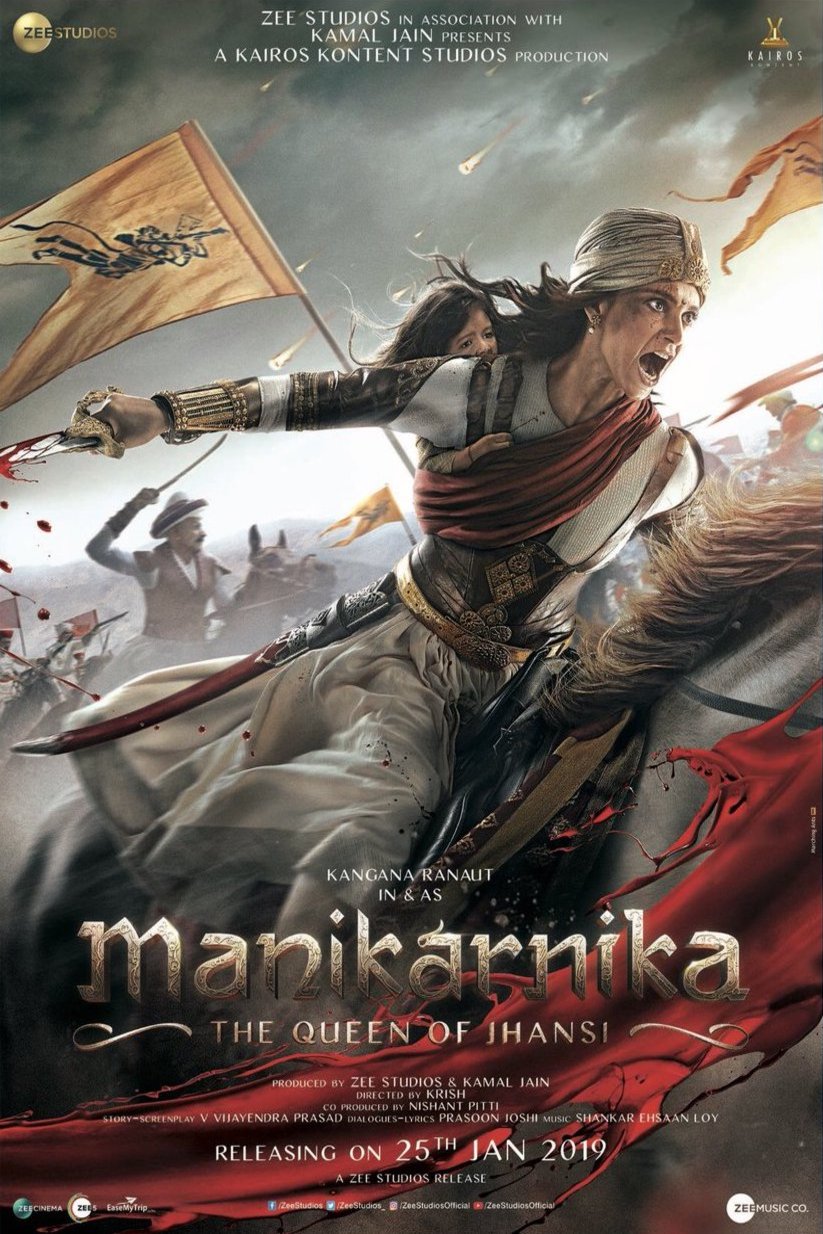 Hindi poster of the movie Manikarnika: The Queen of Jhansi