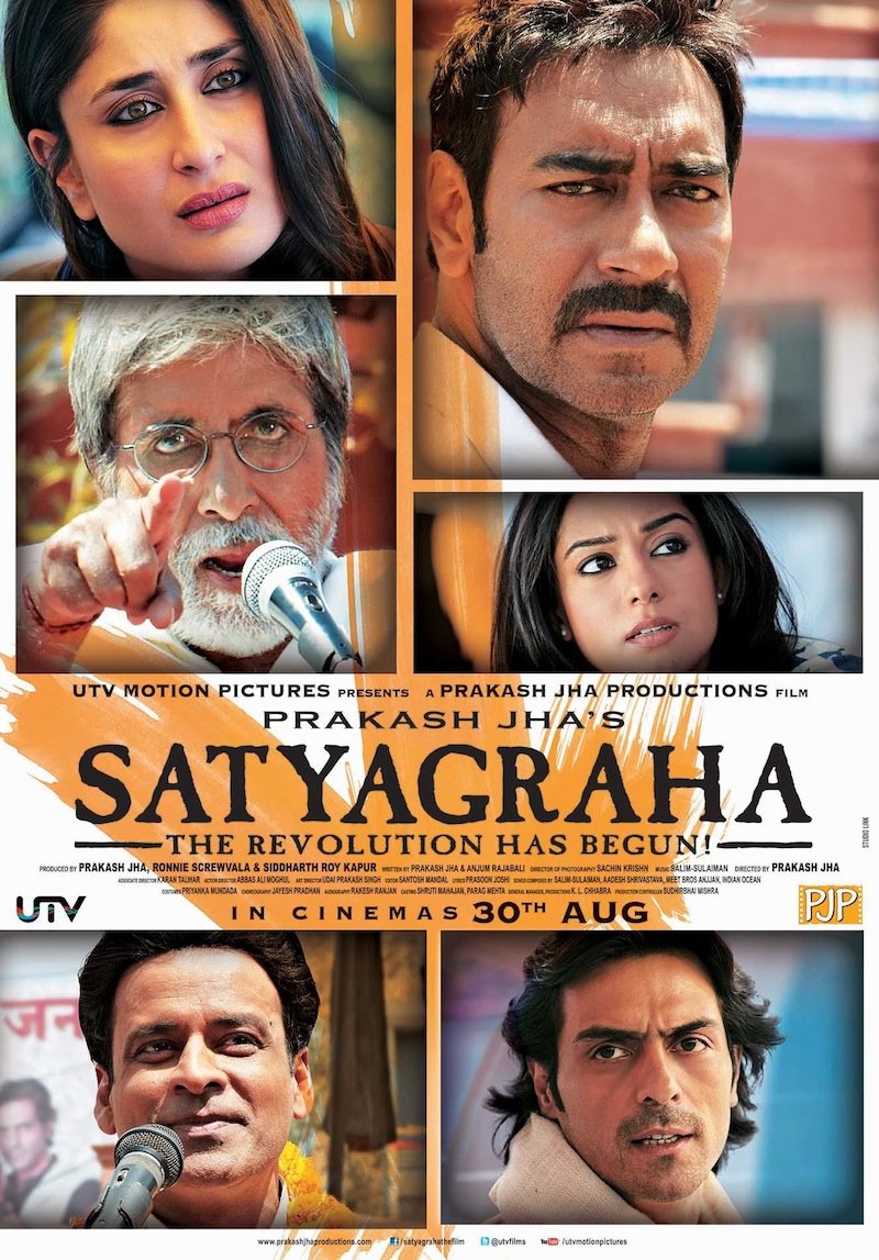 Hindi poster of the movie Satyagraha: Democracy Under Fire