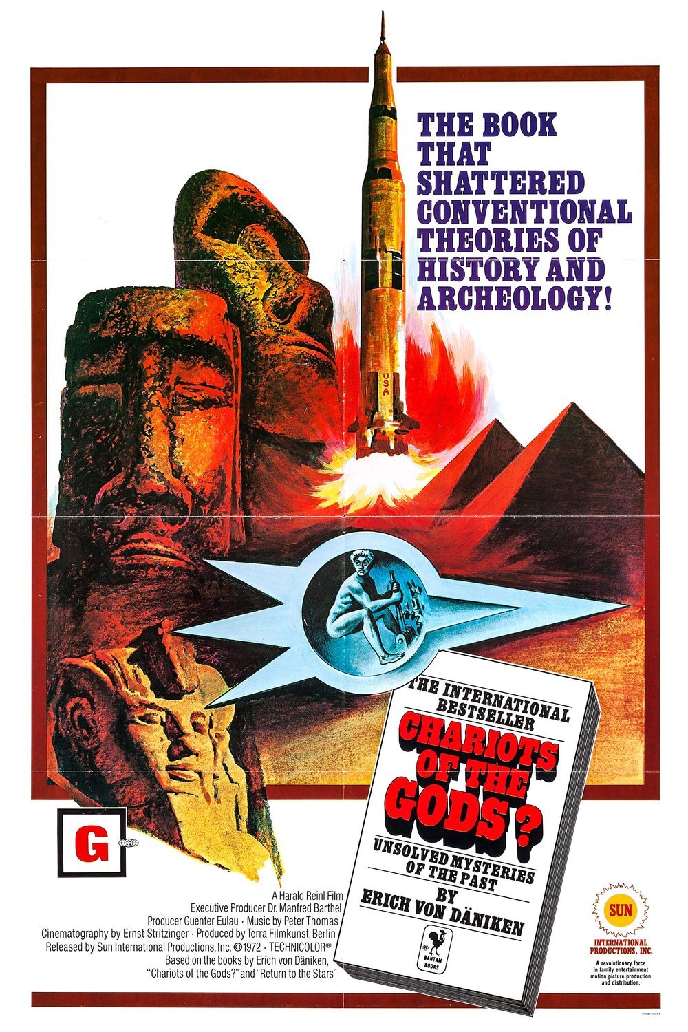 L'affiche originale du film Chariots of the Gods en allemand