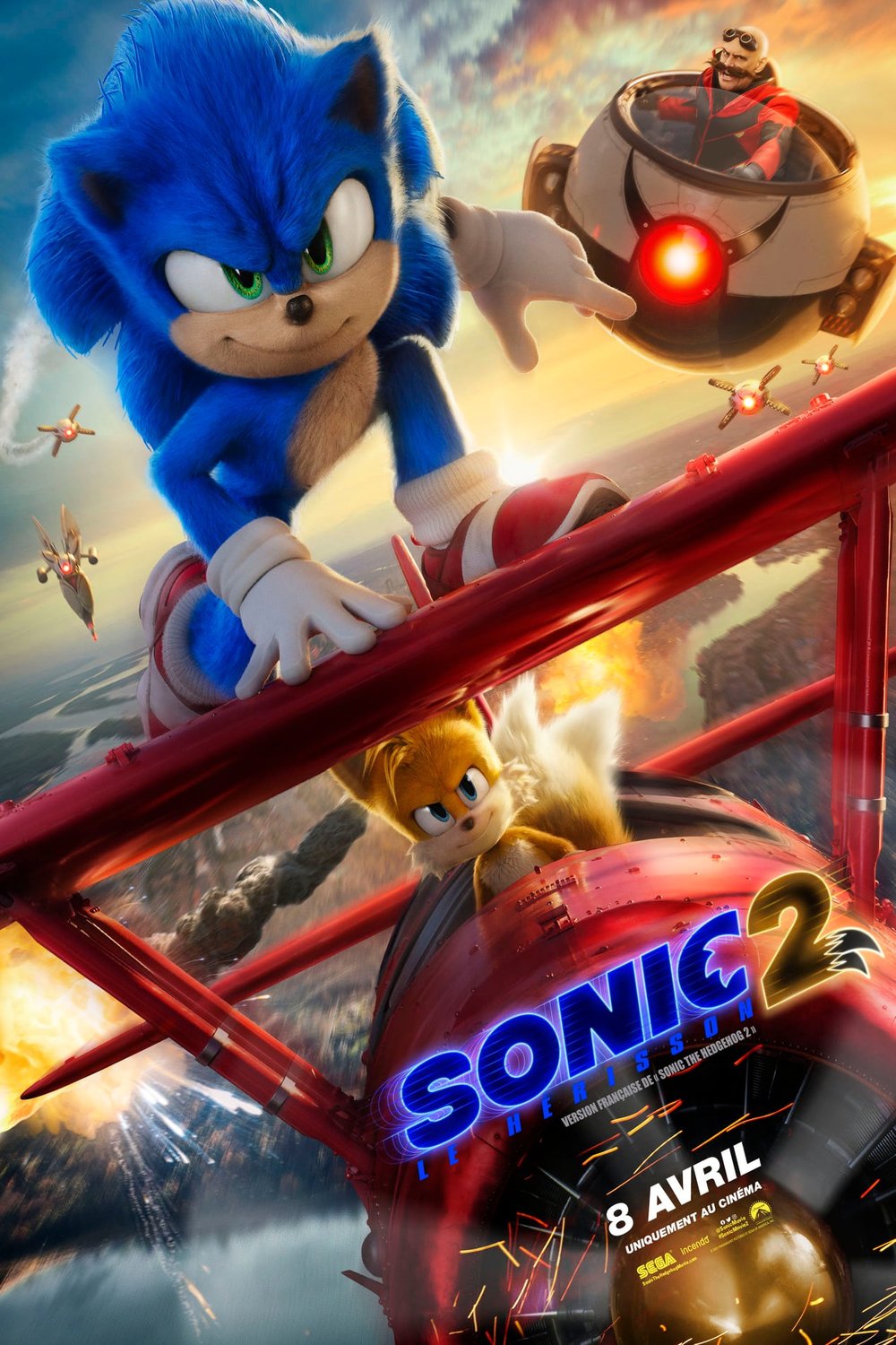 L'affiche du film Sonic Le Hérisson 2