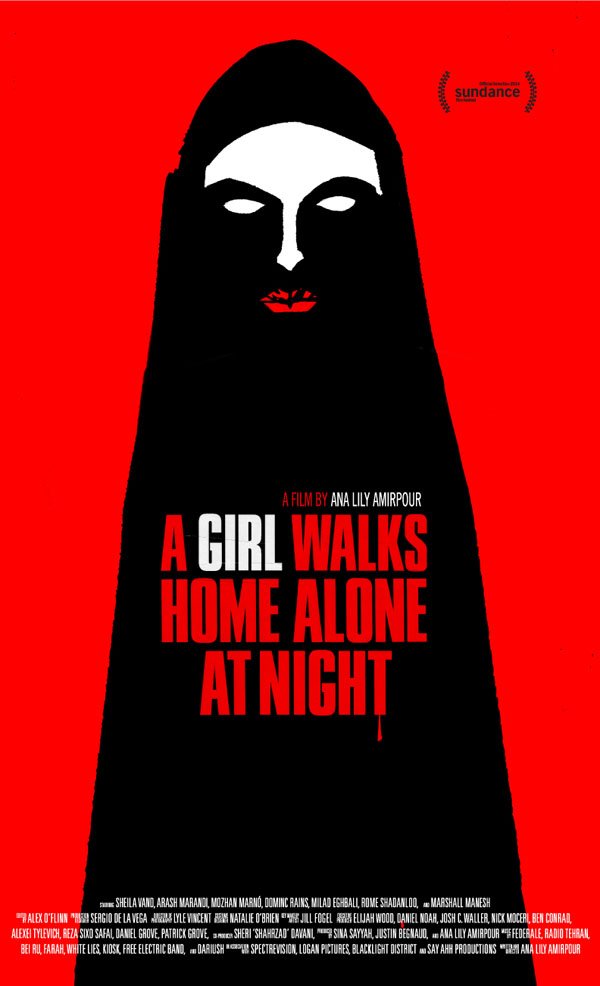 Persian poster of the movie A Girl Walks Home Alone at Night