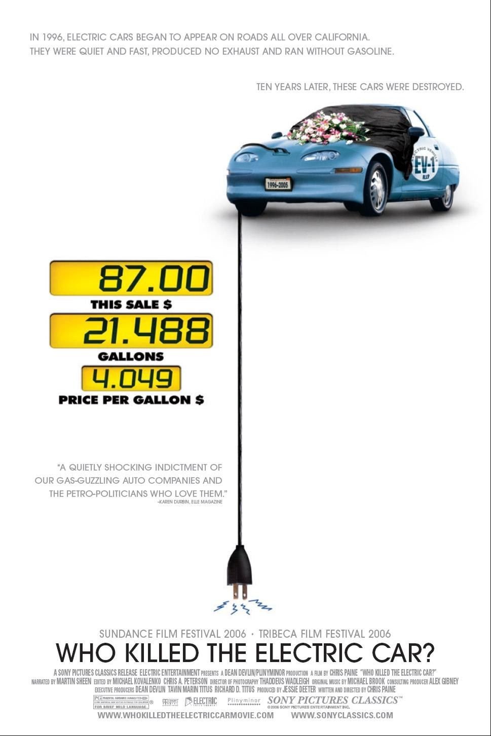 L'affiche du film Who Killed the Electric Car?