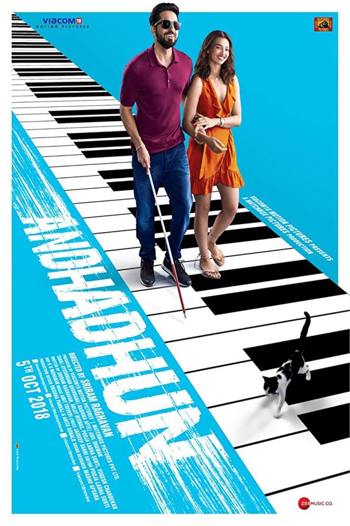 L'affiche originale du film Andhadhun en Hindi