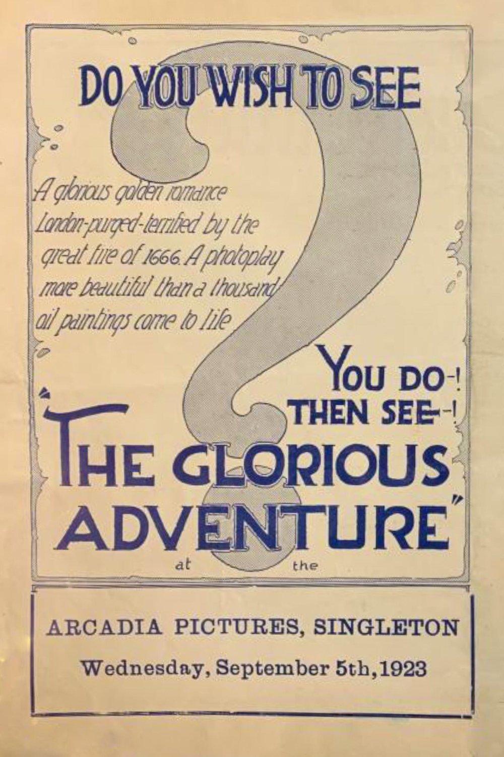 L'affiche du film The Glorious Adventure
